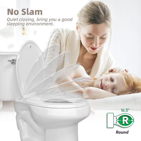 Toilet seat with toddler seat built in, Potty training toilet seat, Fits both adult and child, Slow-Close, Toddler toilet seat attachment, ROUND, Heavy Duty, White(16.5") in Saudi Arabia