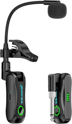 2.4G Wireless Saxophone Microphone, Lossless Sound Capture Auto Pairing Low Latency Rechargeable Adjustable withNoise Reduction Technology, for Saxophone Flute Clarinet in Saudi Arabia
