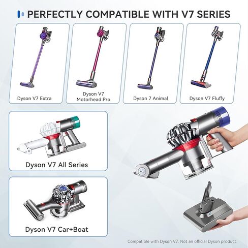 بديل 4.5 أمبير لبطارية Dyson V7 مع 1 × فلتر مسبق 1 × فلتر ما بعد 1 × فرشاة تنظيف متوافقة مع Dyson V7 Motorhead Pro، Trigger، Animal، Car Boat، Trigger+، Fluffy، Mattress، Absolut، خالية من الأسلاك، إلخ in Kuwait