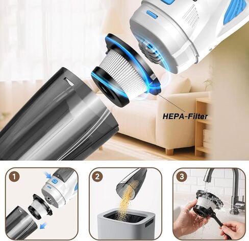 3Pack Hepa Filters Replacement Compatible with ZIHUOFAN GV09 Cordless Handheld Vacuum, Washable and Durable Filters Works with GHUSTAR GV09 Portable Car Vacuum. in Saudi Arabia
