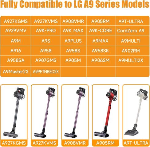 بطارية بديلة بقدرة 3500 مللي أمبير في الساعة لمكنسة LG CordZero A9 اللاسلكية، متوافقة مع LG A9 Plus، A9K-CORE، A9MAX، A9T-Ultra، A9S، A9K PRO، A9N، A9M، A9MULTI، A958، A958SA in Saudi Arabia