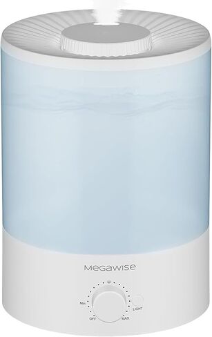 MegaWise Healthy Top-Refill Cool Mist Humidifiers for Bedroom, 24dB Ultrasonic Air Vaporizer with 3 Water Filters for Baby [PP Material], Colorful Night Light,1 Gal Essential Oil Diffuser, Auto Off in Saudi Arabia