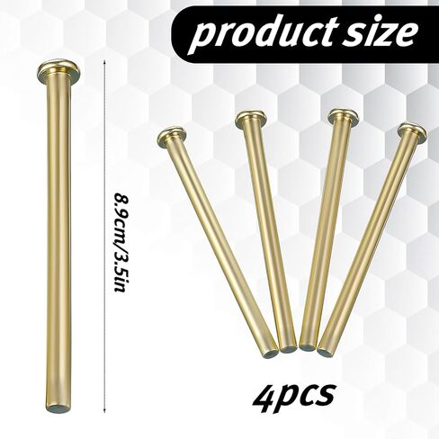 4PCS 3.5 inch Door Hinge Pins Stainless Steel Interior Wood Door Butt Hinges Oil Rubbed Bronze Pins Screws Replacement Closing for Self Closing Doors Kitchen Garage Doors Hinges Gold in Saudi Arabia
