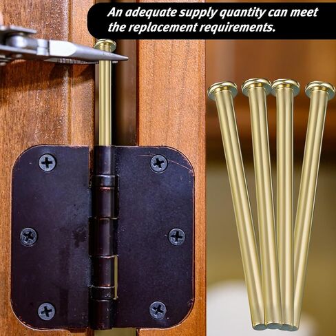 4PCS 3.5 inch Door Hinge Pins Stainless Steel Interior Wood Door Butt Hinges Oil Rubbed Bronze Pins Screws Replacement Closing for Self Closing Doors Kitchen Garage Doors Hinges Gold in Saudi Arabia