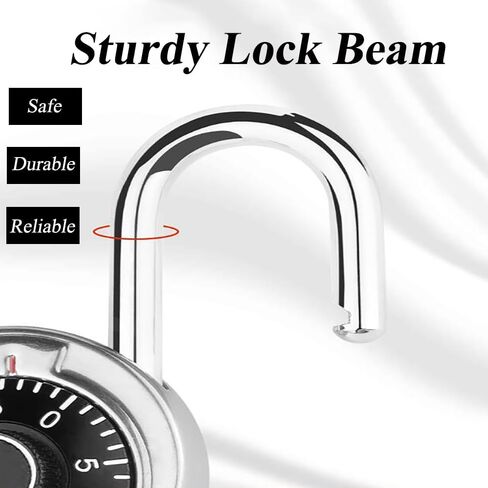 Turntable Password Lock, Combination Padlock, Indoor Combo Lock for Cabinets, Storage– Durable & Easy to Use（Black） in Saudi Arabia
