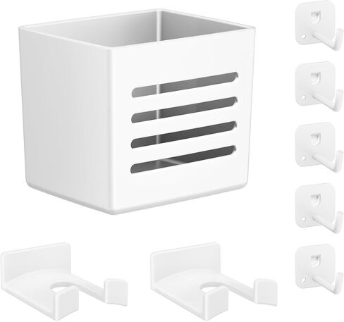 مجموعة تنظيم ملحقات PEGZONE PEGBOARD فقط، بما في ذلك 2 حامل سماعات الرأس، 1 كوب قلم و5 خطافات، تناسب Pegboard لإعداد المكتب والمكتب وغرفة الألعاب وتخزين الحائط المنزلي، 8 قطع باللون الأسود in Kuwait