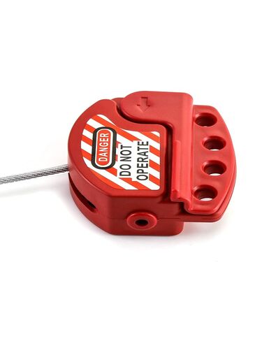 قفل كابل QWORK Lockout Tagout، قفل كابل مطلي بالفينيل الصلب قابل للتعديل، قطر 3/16 بوصة، طول 5.9 بوصة، عبوتان in Saudi Arabia