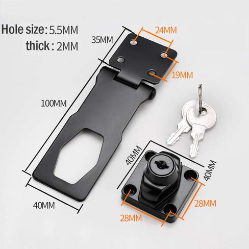WANLIAN Keyed Hasp Locks Twist Knob Keyed Locking Hasp for Small Doors, Cabinets and More,Chrome Plated Hasp Lock Catch Latch Safety Lock in Saudi Arabia