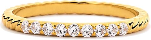 STORYJEWELLERY Gold Plated Band Ring for Women, Gold Plated Wedding Bands for Women, Stackable Index Finger Rings, Simple Twisted Ring, Gifts for Her in Saudi Arabia