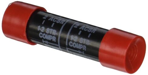Morris 90680 Insulated Service Entrance Compression Splice, 2-25/32-inch URR 22, No. 1 and No. 2 Str to No. 1 and No. 2 Str, Red/Red in Saudi Arabia