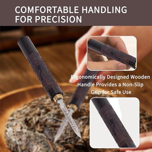 Stainless Steel Puerh Tea Knife with Wooden Handle Professional Ice Pick & Tea Cake Tool for Breaking Bricks Multi-functional Needle for Kitchen Bars Picnics Camping Hidden Blade Option in Saudi Arabia