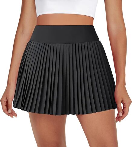 DLOODA Pleated Tennis Skirts for Women, High Waisted Athletic Skort with Pockets Shorts Flowy Stretchy Golf Skirt in Saudi Arabia