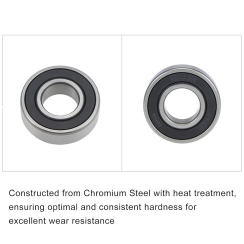 محامل كروية ذات أخدود عميق من METALLIXITY (99502H-2RS، 5/8 بوصة × 1-3/8 بوصة × 11 مم) 4 قطع، محامل صناعية مزدوجة الغلق من الفولاذ الكروم - للمحرك الصناعي الصغير in Kuwait