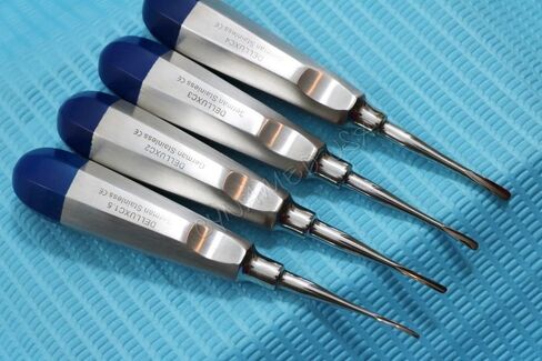 New German Grade Dental Elevator Tooth Extraction Tools 4 Pcs Curved 1.5MM to 4MM (A+ Quality) in Saudi Arabia