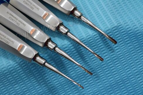 New German Grade Dental Elevator Tooth Extraction Tools 4 Pcs Curved 1.5MM to 4MM (A+ Quality) in Saudi Arabia