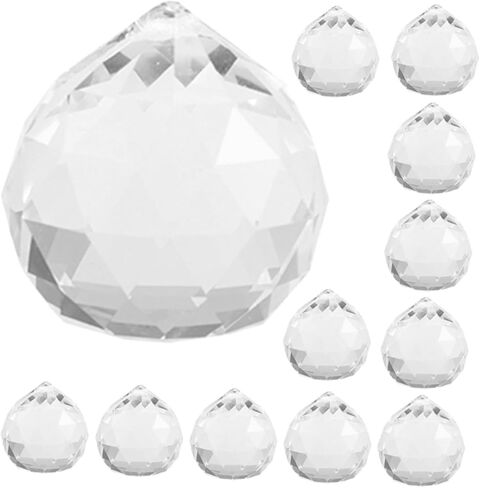 Tofficu 20Pcs Crystal Chandelier Pendant Replacement Prism Balls for DIY Decoration for Chandeliers Sun Catchers Windows and Crafts in Saudi Arabia