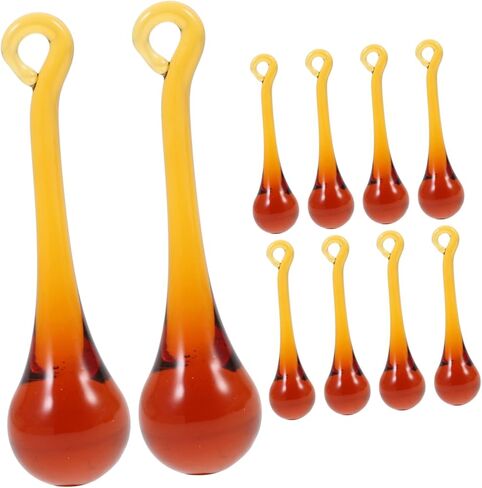 Toyvian 10Pcs Amber Crystal Pendants DIY Chandelier Prisms for Home Decoration Hanging Crystals for Weddings Curtain Decor and Festive Occasions in Saudi Arabia