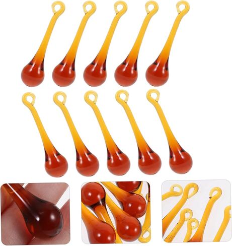 Toyvian 10Pcs Amber Crystal Pendants DIY Chandelier Prisms for Home Decoration Hanging Crystals for Weddings Curtain Decor and Festive Occasions in Saudi Arabia