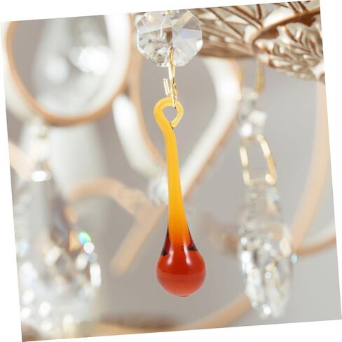 Toyvian 10Pcs Amber Crystal Pendants DIY Chandelier Prisms for Home Decoration Hanging Crystals for Weddings Curtain Decor and Festive Occasions in Saudi Arabia