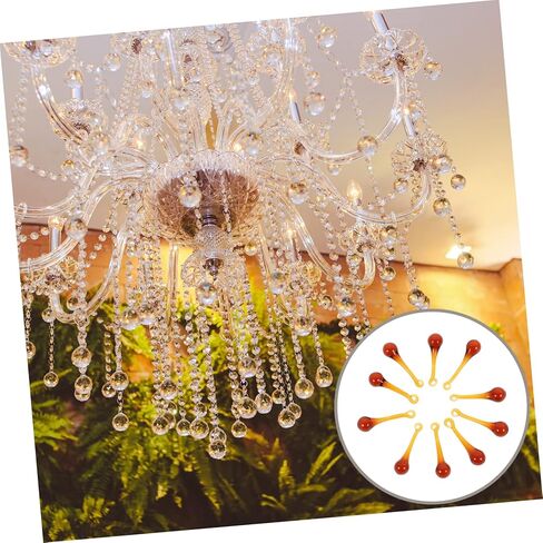 Toyvian 10Pcs Amber Crystal Pendants DIY Chandelier Prisms for Home Decoration Hanging Crystals for Weddings Curtain Decor and Festive Occasions in Saudi Arabia
