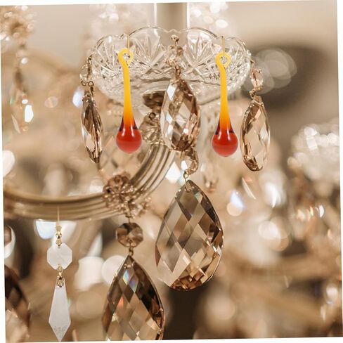 Toyvian 10Pcs Amber Crystal Pendants DIY Chandelier Prisms for Home Decoration Hanging Crystals for Weddings Curtain Decor and Festive Occasions in Saudi Arabia