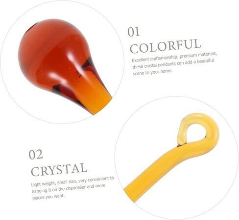 Toyvian 10Pcs Amber Crystal Pendants DIY Chandelier Prisms for Home Decoration Hanging Crystals for Weddings Curtain Decor and Festive Occasions in Saudi Arabia