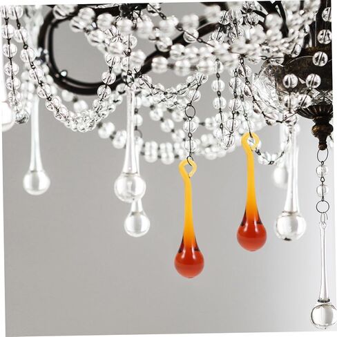 Toyvian 10Pcs Amber Crystal Pendants DIY Chandelier Prisms for Home Decoration Hanging Crystals for Weddings Curtain Decor and Festive Occasions in Saudi Arabia