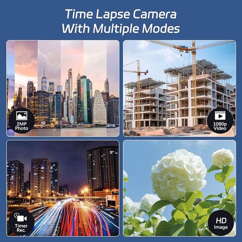 كاميرا Dsoon Time Lapse، كاميرا 1080p FHD للبناء الخارجي، IP66 مقاومة للماء، زاوية واسعة 110 درجة، وضع الاستعداد الإضافي لمبنى الالتقاط وتقدم الفناء، المناخ، الحديقة (بطاقة TF سعة 64 جيجابايت) in Kuwait
