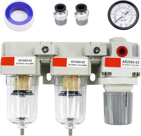 Pneumatic AC2110-02 Double Filtering 3 In 1 Air Filter Pressure Regulator FRL Combination With The Auto Drain Unit in Saudi Arabia