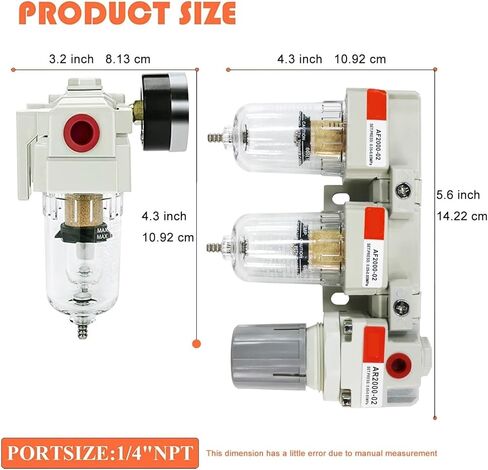 Pneumatic AC2110-02 Double Filtering 3 In 1 Air Filter Pressure Regulator FRL Combination With The Auto Drain Unit in Saudi Arabia