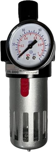 2pcs BFR- 1/4" 3/8" 1/2" Silver Aluminum Compressed Air Oil Pneumatic Filter Pressure Regulator with Fttings(1/2") in Saudi Arabia