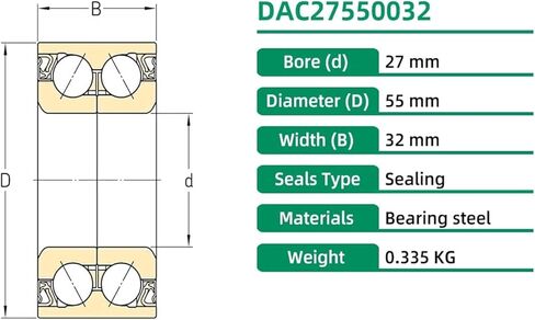 DAC27550032 27x55x32 TRX500FM 91051-HR3-A21 27 * 55 32 محمل العجلة الأمامية in Saudi Arabia