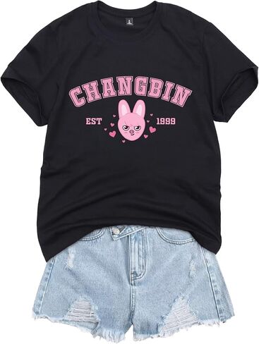 Bangchan Felix تي شيرت هان لي تعرف Hyunjin قميص Changbin Seungmin I.N المشجعين الحفل ميرش تي شيرت للنساء in Saudi Arabia