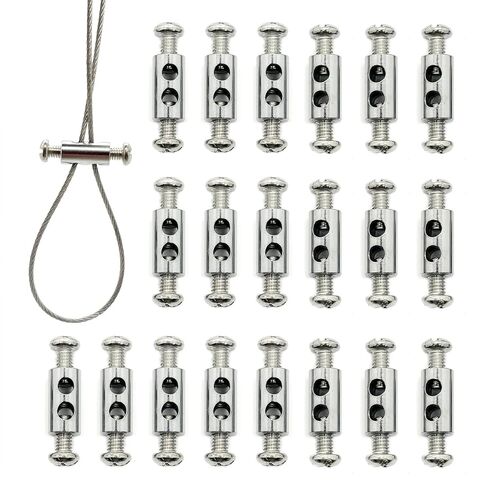 20 Pieces of M4 Wire Rope Clamps, 1/8 inch Rope, Made of Copper and Stainless Steel, Suitable for Outdoor Hanging, Reusable, and Never rusts. in Saudi Arabia
