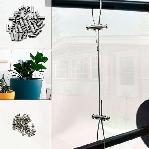 20 Pieces of M4 Wire Rope Clamps, 1/8 inch Rope, Made of Copper and Stainless Steel, Suitable for Outdoor Hanging, Reusable, and Never rusts. in Saudi Arabia