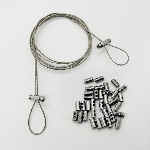 20 Pieces of M4 Wire Rope Clamps, 1/8 inch Rope, Made of Copper and Stainless Steel, Suitable for Outdoor Hanging, Reusable, and Never rusts. in Saudi Arabia
