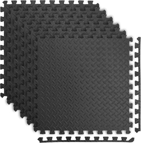 Art3d 48 Sq.Ft Eva Puzzle Exercise Mats, 24"x24" x 1/2" Thick Foam Interlocking Tiles for Flooring, Workout, Gym Equipments, Pack of 12, Dark Walnut in Saudi Arabia