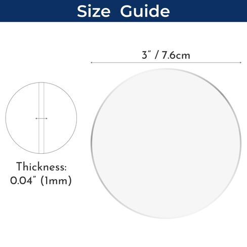 32-Pack 3" Clear PET Plastic Discs | Flexible Transparent Craft Circles with Double-Sided White Protective Film for DIY, Painting & Model Making in Saudi Arabia