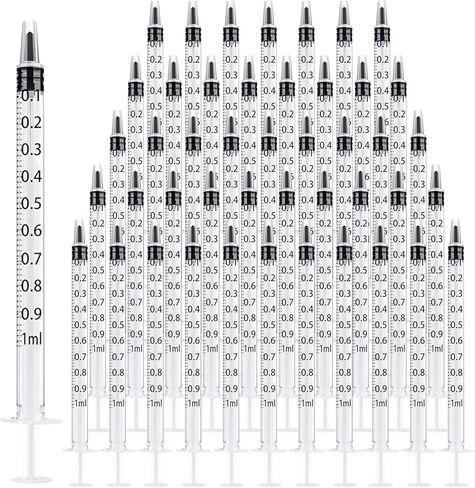 45 Pack 1ml Syringes Without Needle with Cap 1cc Plastic Small Syringes for Oral Medicine Pet Feeding Lab Use Liquid Measuring Oil and Glue Dispensing in Saudi Arabia