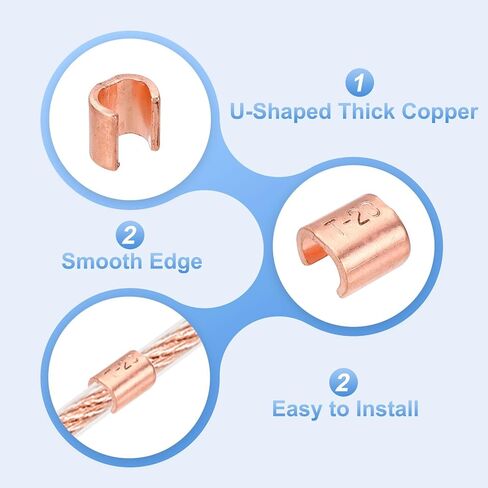 MECCANIXITY U-Shaped Copper Crimping Terminal Connector 9/16" - 13/16"(14-20mm) Wire Ferrules for 6 7 8 Awg Gauge, Solid or Twisted Wire Cable Rope Cable, Pack of 6 in Saudi Arabia
