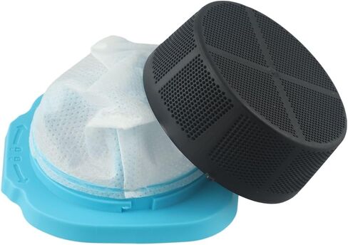 فلتر قابل لإعادة الاستخدام لـ BLACK DECKER للمكنسة الكهربائية المحمولة Dustbuster Blast HNVD220J00، جزء بديل عالي الكفاءة مع تدفق هواء محسّن، سهل التركيب، أزرق وأبيض، 3 عبوات (3 عبوات) in Kuwait