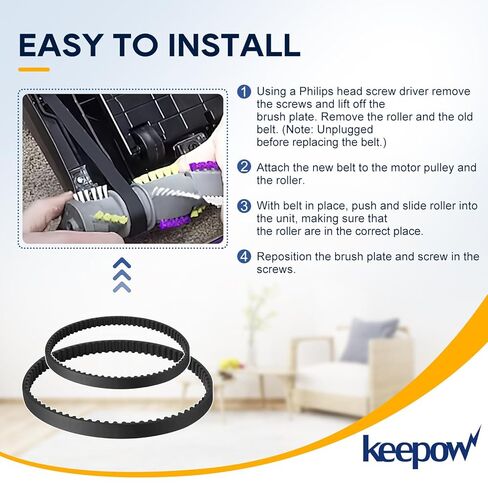 KEEPOW Replacement Belt Compatible with Bissell 3432 3746 3428 34249 3513 Revolution HydroSteam Pet Carpet Vacuum Cleaner, Part 1635393 1634216, 2 Pack in Saudi Arabia