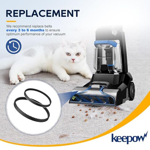 KEEPOW Replacement Belt Compatible with Bissell 3432 3746 3428 34249 3513 Revolution HydroSteam Pet Carpet Vacuum Cleaner, Part 1635393 1634216, 2 Pack in Saudi Arabia