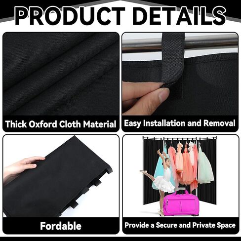 3Pcs Privacy Curtain for Dance Bag Suitcase Portable Changing Room Privacy Partition Screens Dance Bag Shield Cover for Dancer Backstage Accessories Camping Window Shades Dressing Room in Saudi Arabia