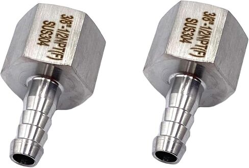 3 Pcs 304 Stainless Steel 1/2" Female NPT to 3/8" Hose ID Barb Hose Fitting Adaptor Connectors for Irrigation Systems, Air Compressors, Fuel Lines and Gas Pipes in Saudi Arabia