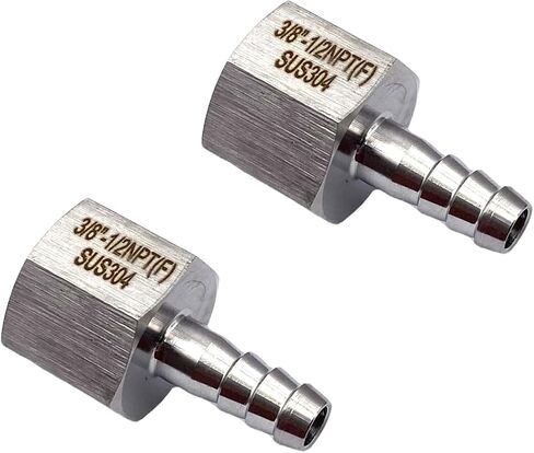 3 Pcs 304 Stainless Steel 1/2" Female NPT to 3/8" Hose ID Barb Hose Fitting Adaptor Connectors for Irrigation Systems, Air Compressors, Fuel Lines and Gas Pipes in Saudi Arabia
