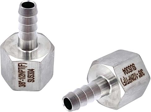3 Pcs 304 Stainless Steel 1/2" Female NPT to 3/8" Hose ID Barb Hose Fitting Adaptor Connectors for Irrigation Systems, Air Compressors, Fuel Lines and Gas Pipes in Saudi Arabia