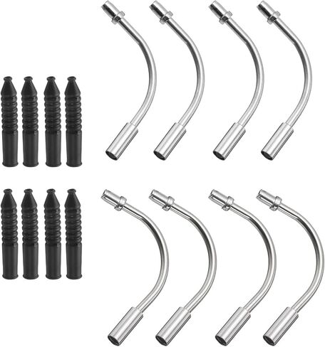 HARFINGTON 4set Bike Brake Noodle Cable Kit Aluminum Bicycle V Brake Pipe with Rubber Boots for Mountain MTB Bikes Cycling Cable Housing, Silver in Saudi Arabia