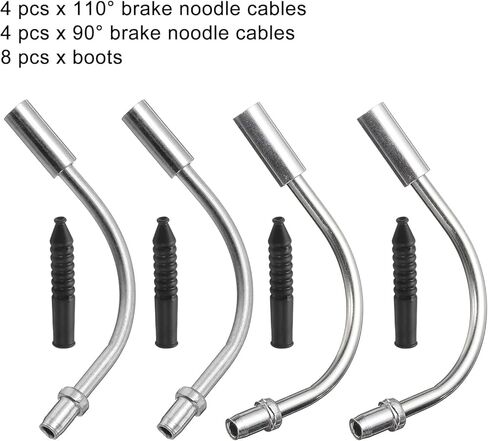 HARFINGTON 4set Bike Brake Noodle Cable Kit Aluminum Bicycle V Brake Pipe with Rubber Boots for Mountain MTB Bikes Cycling Cable Housing, Silver in Saudi Arabia