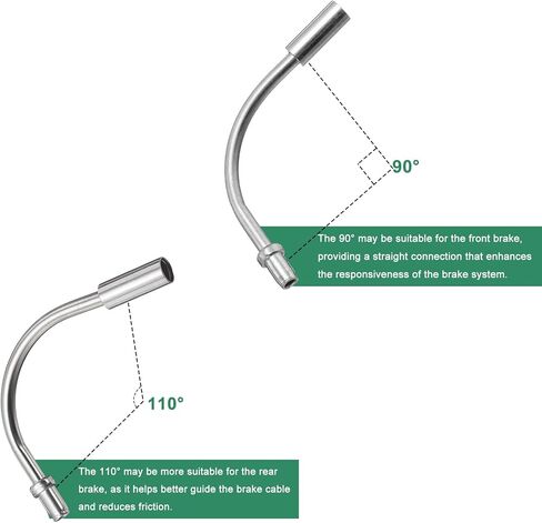 HARFINGTON 4set Bike Brake Noodle Cable Kit Aluminum Bicycle V Brake Pipe with Rubber Boots for Mountain MTB Bikes Cycling Cable Housing, Silver in Saudi Arabia
